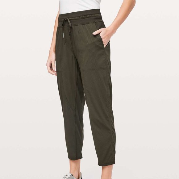 lululemon Dance Studio Crop Dark Olive Size 4 - Picture 1 of 5